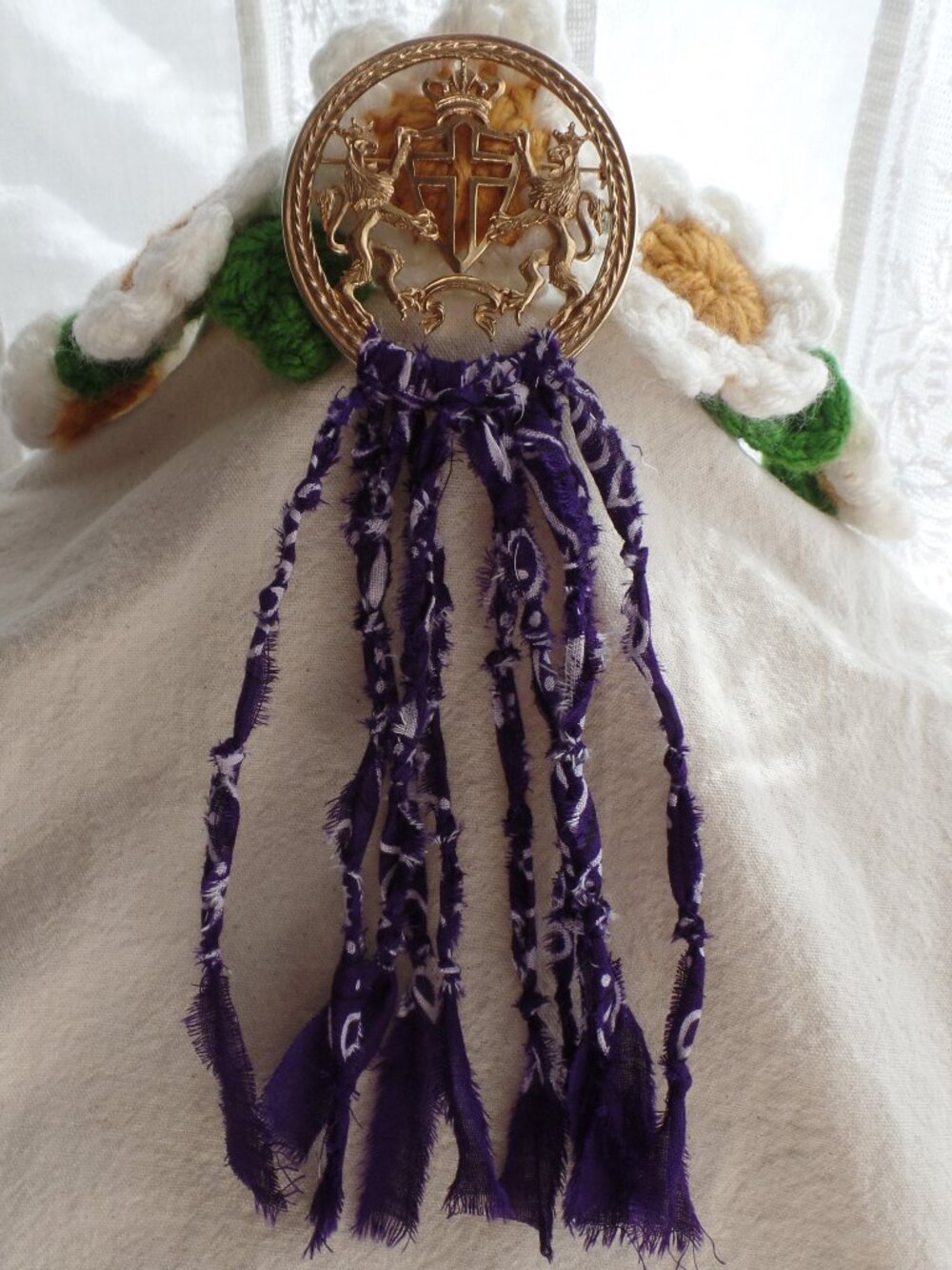 Hand Crafted CREST SWAG BROOCH
